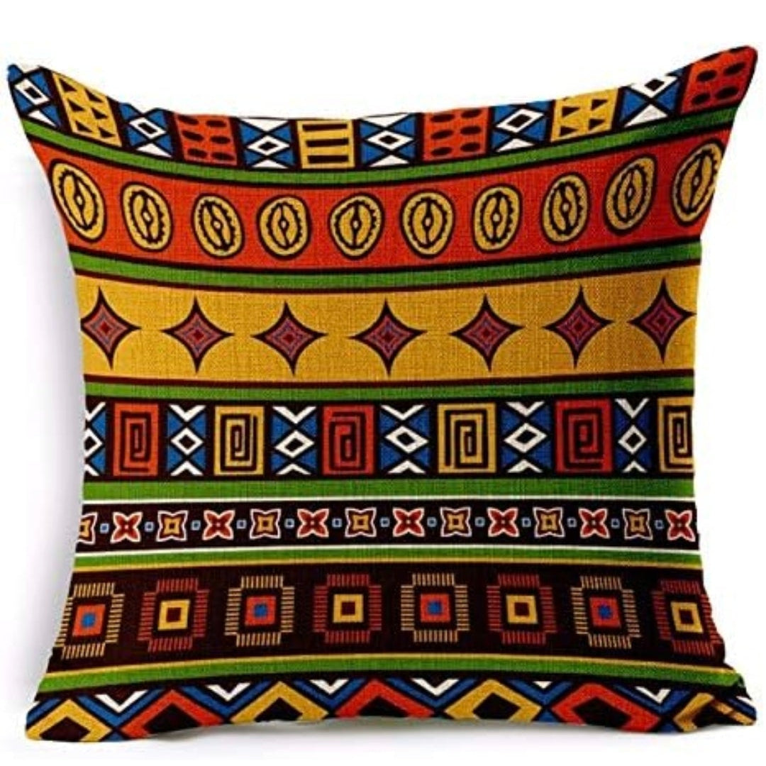 AEROHAVEN Set Of 5 Decorative Hand Made Jute Throw/Pillow Cushion Covers - (16 X 16 Inches), 50 TC, Multi